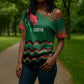 Custom Cricket Africa Kenya Cross Shoulder Shirt Green Lion Head Kenyan Pattern
