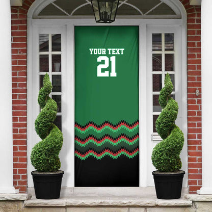 Custom Cricket Africa Kenya Door Cover Green Lion Head Kenyan Pattern