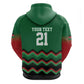 Custom Cricket Africa Kenya Hoodie Green Lion Head with Kenyan Pattern - African Pride
