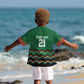 Custom Cricket Africa Kenya Kid Hawaiian Shirt Green Lion Head with Kenyan Pattern - African Pride
