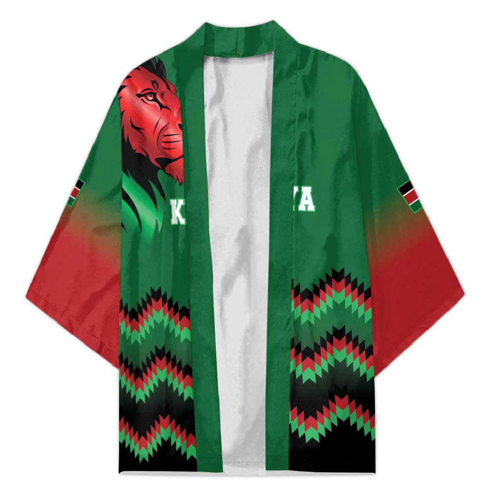 Custom Cricket Africa Kenya Kimono Green Lion Head Kenyan Pattern