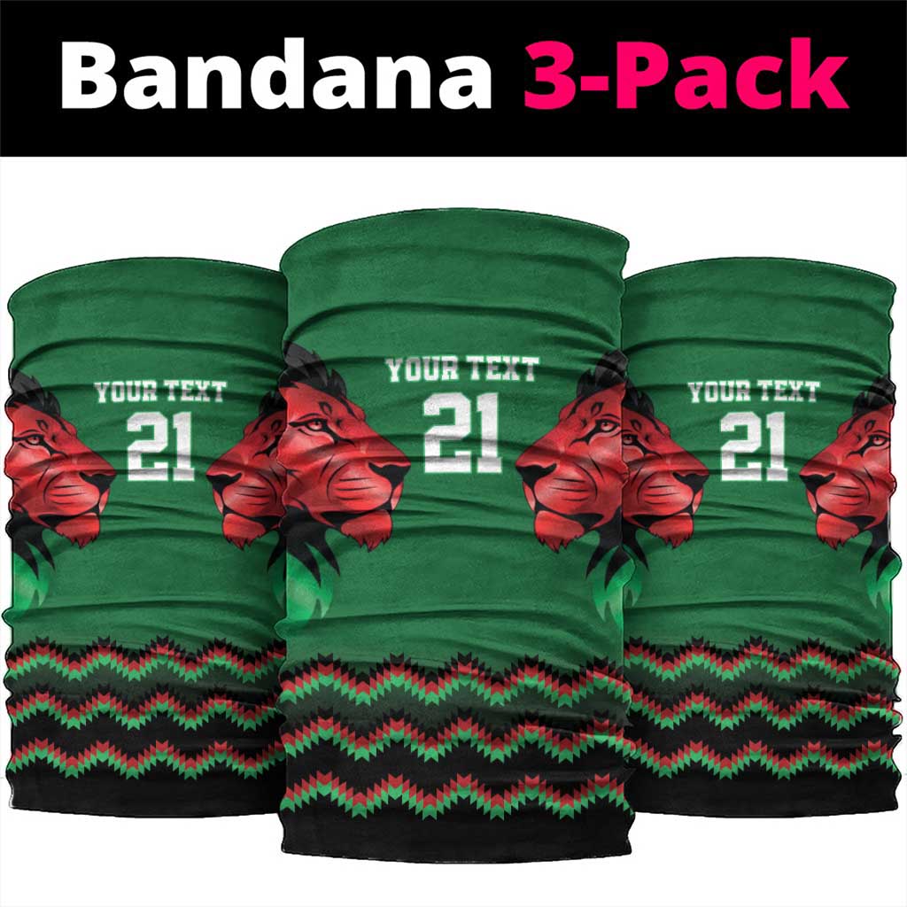 Custom Cricket Africa Kenya Neck Gaiter Green Lion Head Kenyan Pattern LT9