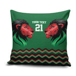 Custom Cricket Africa Kenya Pillow Cover Green Lion Head Kenyan Pattern