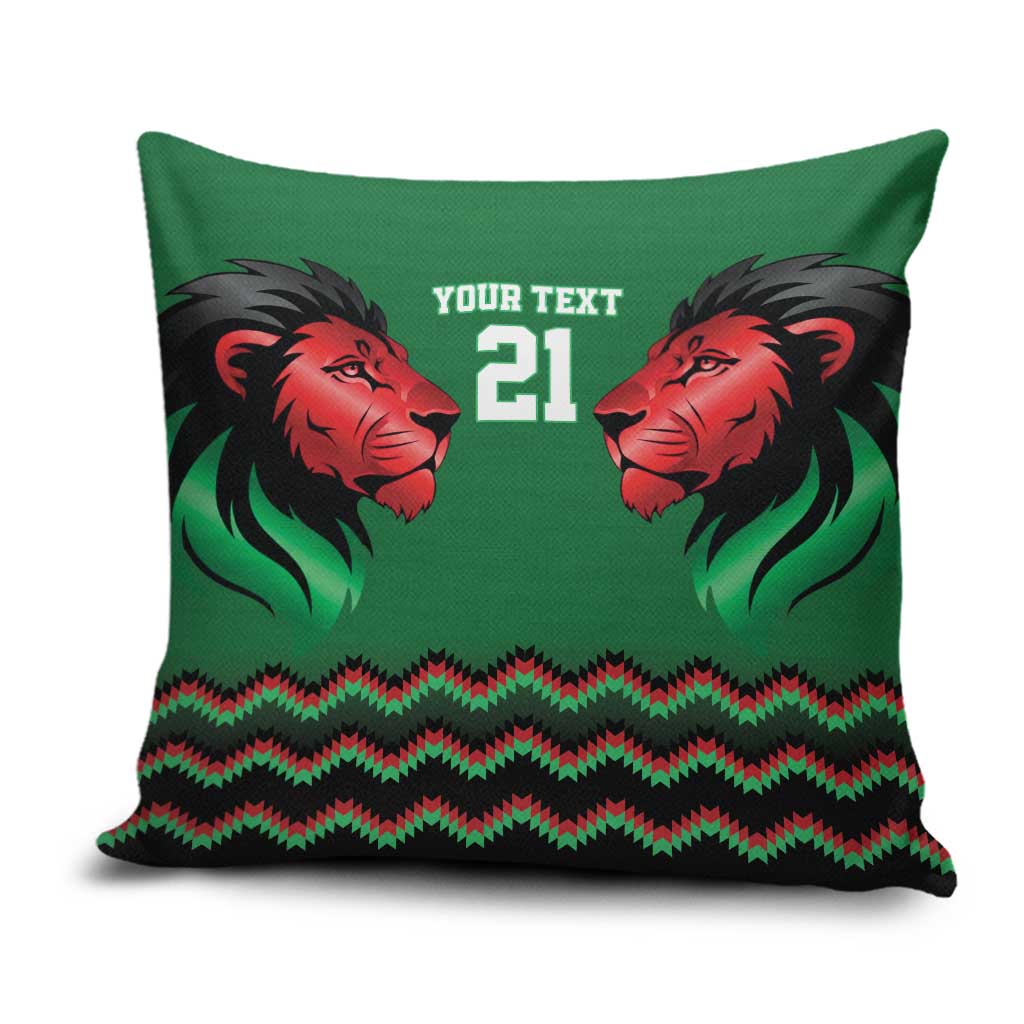 Custom Cricket Africa Kenya Pillow Cover Green Lion Head Kenyan Pattern