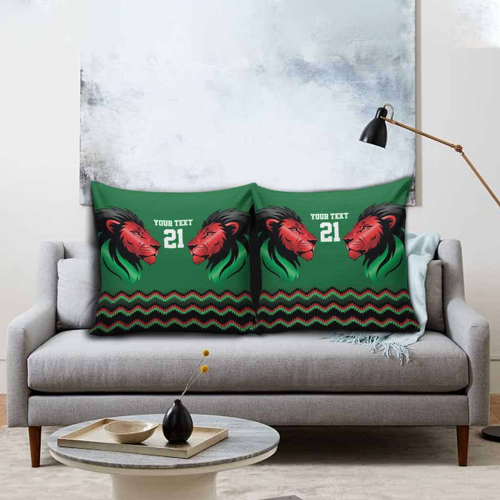 Custom Cricket Africa Kenya Pillow Cover Green Lion Head Kenyan Pattern