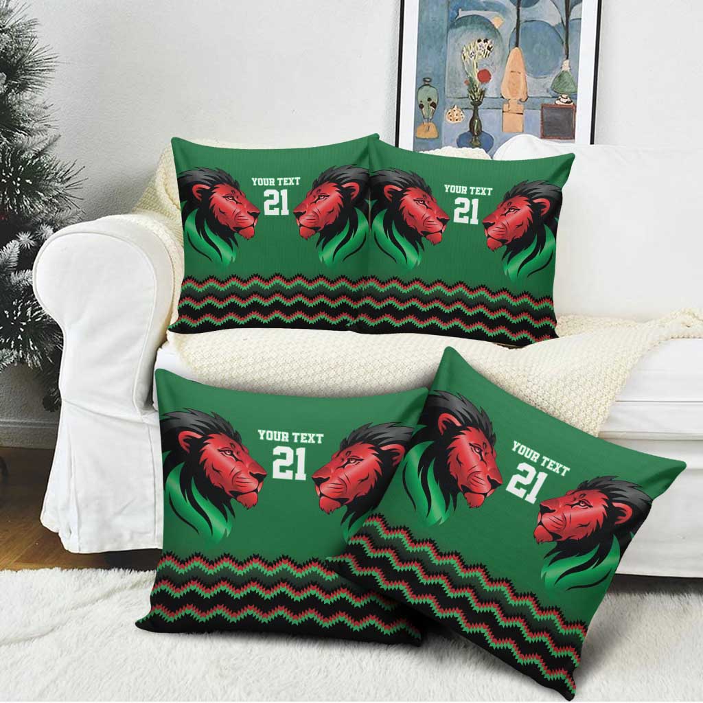 Custom Cricket Africa Kenya Pillow Cover Green Lion Head Kenyan Pattern