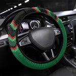 Cricket Africa Kenya Steering Wheel Cover Green Lion Head with Kenyan Pattern - African Pride
