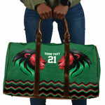 Custom Cricket Africa Kenya Travel Bag Green Lion Head Kenyan Pattern