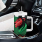 Custom Cricket Africa Kenya Tumbler With Handle Green Lion Head with Kenyan Pattern - African Pride