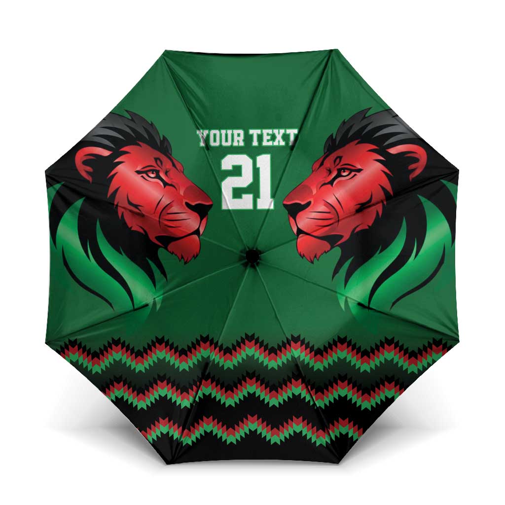 Custom Cricket Africa Kenya Umbrella Green Lion Head Kenyan Pattern