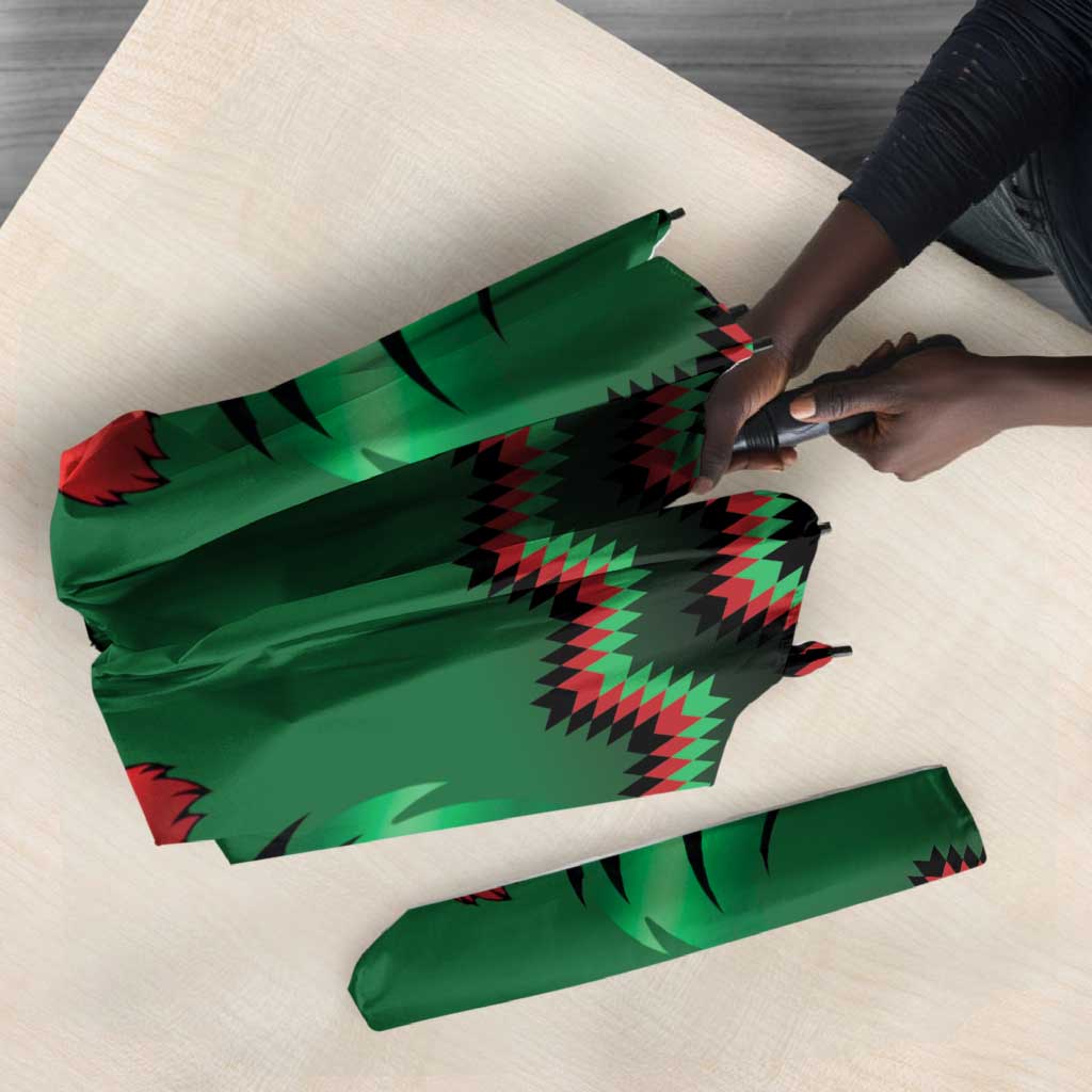 Custom Cricket Africa Kenya Umbrella Green Lion Head Kenyan Pattern