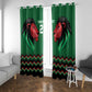 Custom Cricket Africa Kenya Window Curtain Green Lion Head with Kenyan Pattern - African Pride