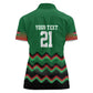 Custom Cricket Africa Kenya Women Polo Shirt Green Lion Head with Kenyan Pattern - African Pride