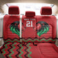Custom Cricket Africa Kenya Back Car Seat Cover Red Lion Head with Kenyan Pattern - African Pride