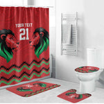 Custom Cricket Africa Kenya Bathroom Set Red Lion Head Kenyan Pattern