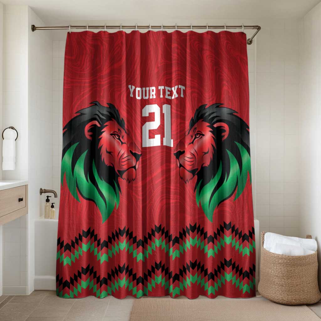 Custom Cricket Africa Kenya Bathroom Set Red Lion Head Kenyan Pattern