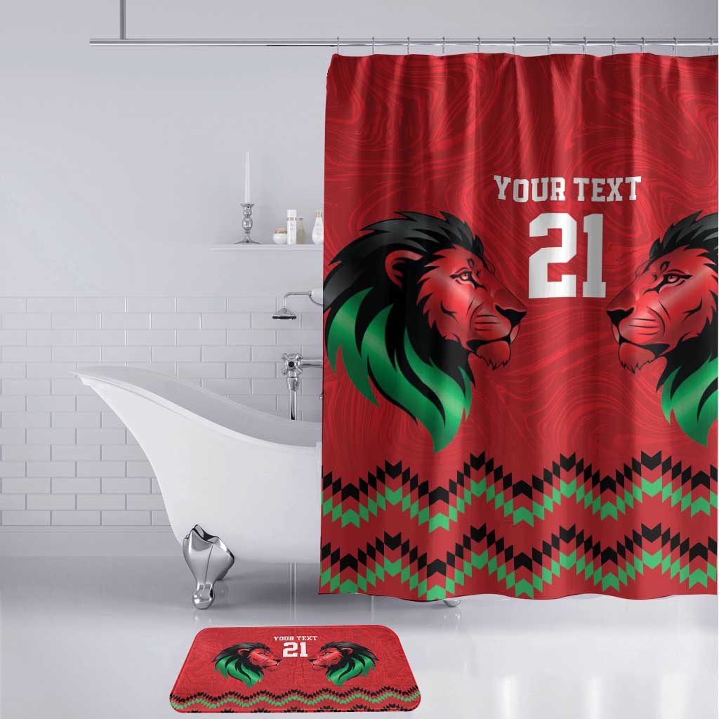 Custom Cricket Africa Kenya Bathroom Set Red Lion Head Kenyan Pattern