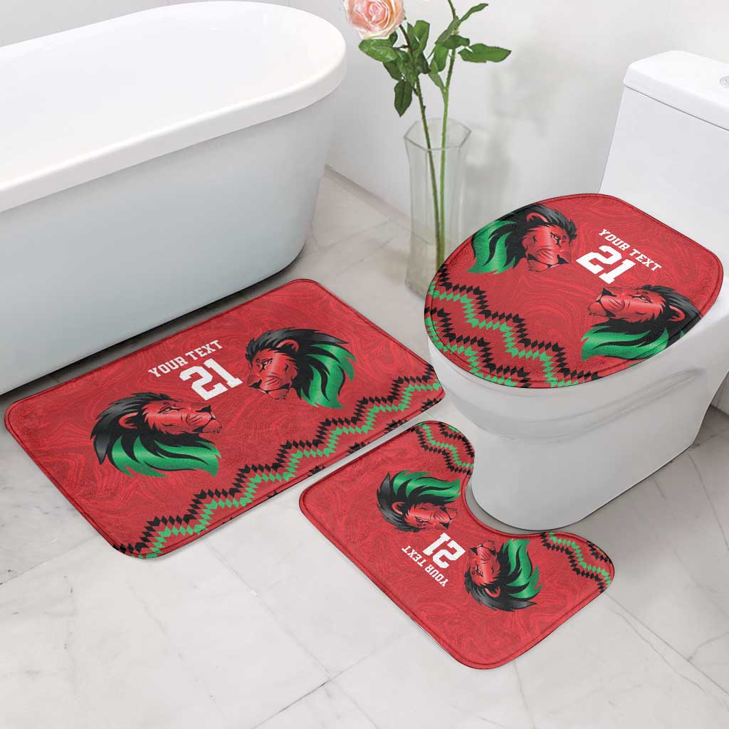 Custom Cricket Africa Kenya Bathroom Set Red Lion Head Kenyan Pattern