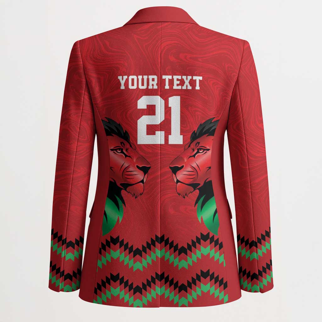 Custom Cricket Africa Kenya Blazer Red Lion Head Kenyan Pattern
