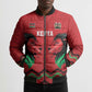 Custom Cricket Africa Kenya Bomber Puffer Jacket Red Lion Head Kenyan Pattern