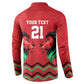 Custom Cricket Africa Kenya Button Sweatshirt Red Lion Head Kenyan Pattern