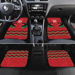 Custom Cricket Africa Kenya Car Mats Red Lion Head with Kenyan Pattern - African Pride