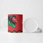 Custom Cricket Africa Kenya Ceramic Mug Red Lion Head Kenyan Pattern