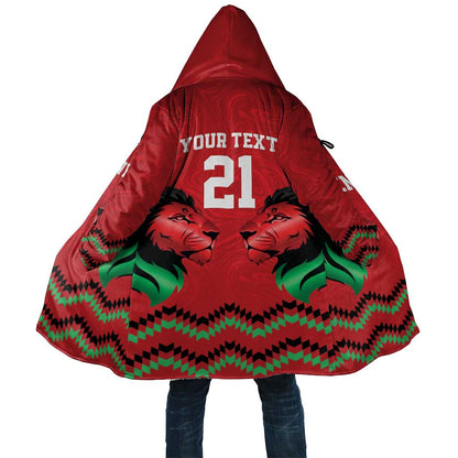 Custom Cricket Africa Kenya Cloak Red Lion Head Kenyan Pattern