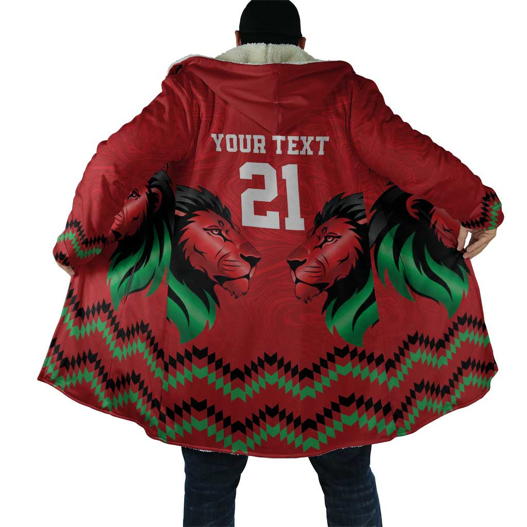 Custom Cricket Africa Kenya Cloak Red Lion Head Kenyan Pattern