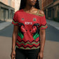 Custom Cricket Africa Kenya Cross Shoulder Shirt Red Lion Head Kenyan Pattern