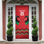 Custom Cricket Africa Kenya Door Cover Red Lion Head Kenyan Pattern