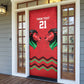Custom Cricket Africa Kenya Door Cover Red Lion Head Kenyan Pattern