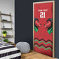 Custom Cricket Africa Kenya Door Cover Red Lion Head Kenyan Pattern