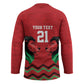 Custom Cricket Africa Kenya Hockey Jersey Red Lion Head Kenyan Pattern