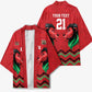 Custom Cricket Africa Kenya Kimono Red Lion Head Kenyan Pattern