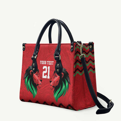 Custom Cricket Africa Kenya Leather Bag Red Lion Head Kenyan Pattern