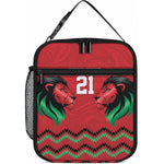 Custom Cricket Africa Kenya Lunch Bag Red Lion Head Kenyan Pattern