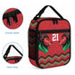 Custom Cricket Africa Kenya Lunch Bag Red Lion Head Kenyan Pattern