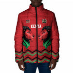 Custom Cricket Africa Kenya Padded Jacket Red Lion Head Kenyan Pattern