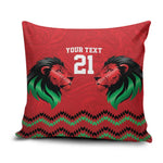 Custom Cricket Africa Kenya Pillow Cover Red Lion Head Kenyan Pattern