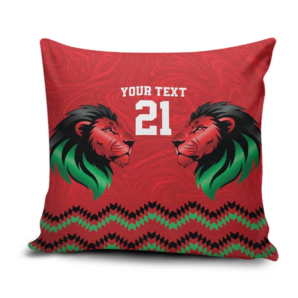 Custom Cricket Africa Kenya Pillow Cover Red Lion Head Kenyan Pattern