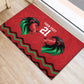 Custom Cricket Africa Kenya Rubber Doormat Red Lion Head with Kenyan Pattern - African Pride