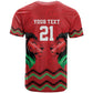 Custom Cricket Africa Kenya T shirt Red Lion Head with Kenyan Pattern - African Pride