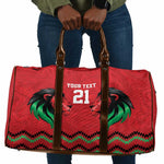 Custom Cricket Africa Kenya Travel Bag Red Lion Head Kenyan Pattern