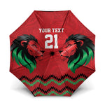 Custom Cricket Africa Kenya Umbrella Red Lion Head Kenyan Pattern