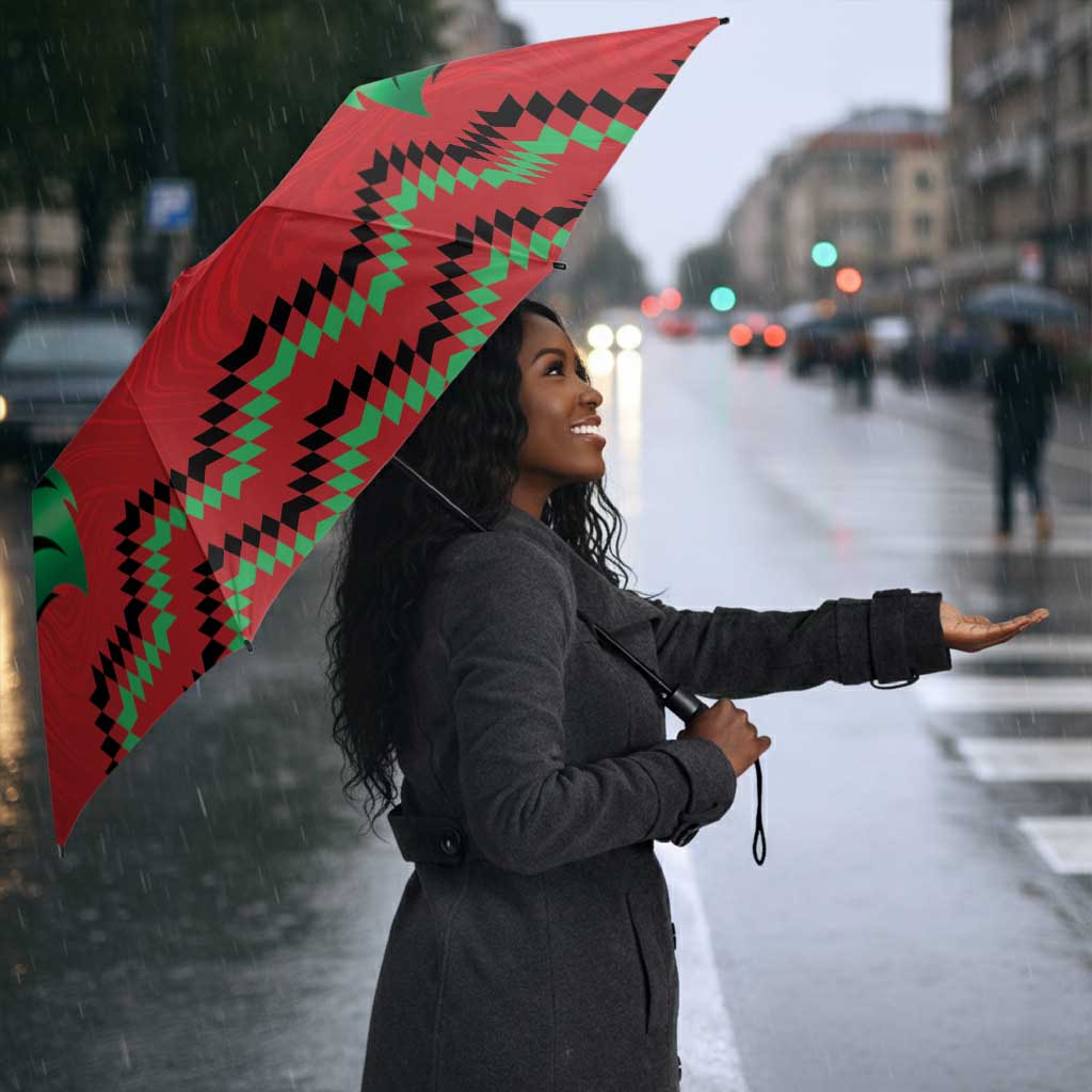 Custom Cricket Africa Kenya Umbrella Red Lion Head Kenyan Pattern