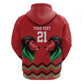 Custom Cricket Africa Kenya Zip Hoodie Red Lion Head with Kenyan Pattern - African Pride