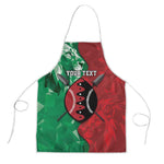 Personalized Kenya Maasai Shield Apron Green Red Kenyan Lion Half Style