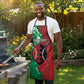 Personalized Kenya Maasai Shield Apron Green Red Kenyan Lion Half Style