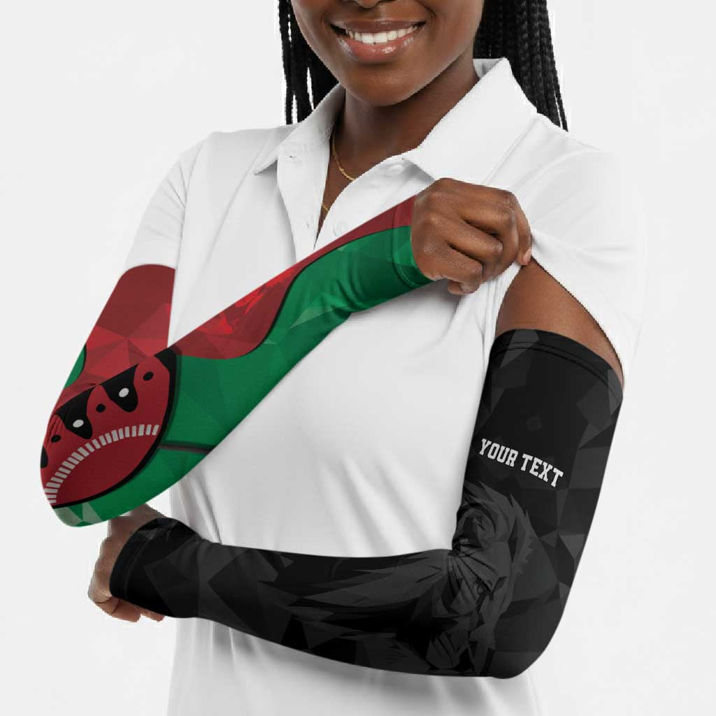 Personalized Kenya Maasai Shield Arm Sleeves Green Red Kenyan Lion Half Style